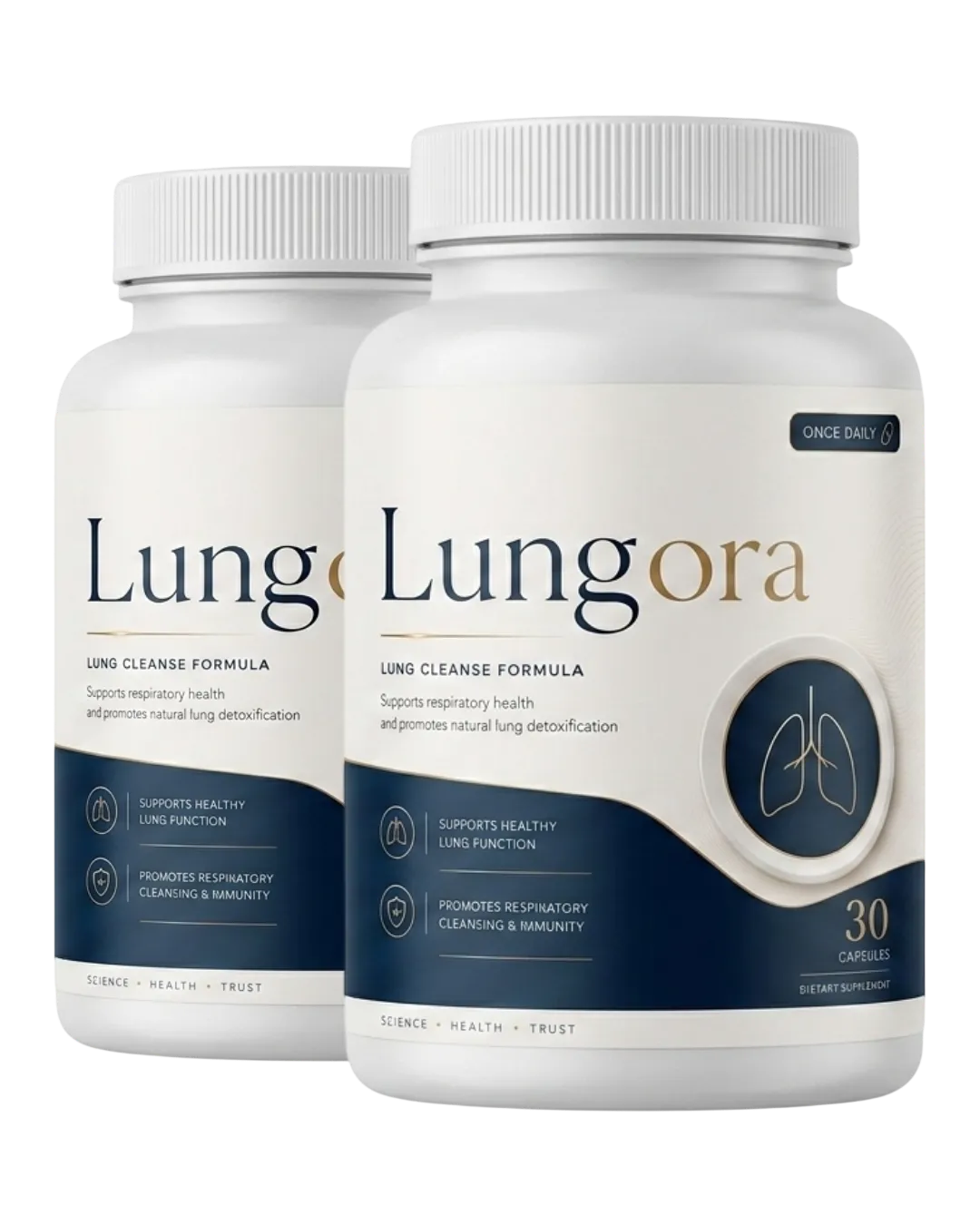 Lungora lung cleanse and respiratory support supplement - 2 bottle package